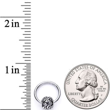 将图片加载到图库查看器,16G 3/8 Leaf Pattern Bead Hinged Segment Ring