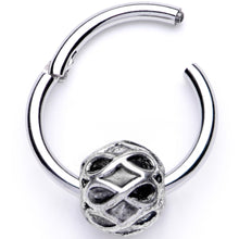 将图片加载到图库查看器,16G 3/8 Geometric Pattern Bead Hinged Segment Ring