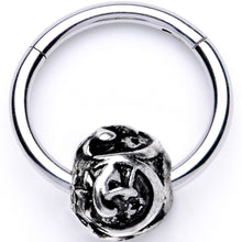 将图片加载到图库查看器,16G 3/8 Abstract Pattern Bead Hinged Segment Ring