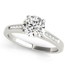 将图片加载到图库查看器,14k White Gold Single Row Diamond Engagement Ring (1 cttw)