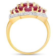 Load image into Gallery viewer, 14K Yellow Gold Plated 4.18 Carat Genuine Glass Filled Ruby .925 Sterling Silver Ring