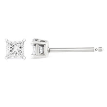 Load image into Gallery viewer, 14K White Gold 1.00 Cttw Princess-Cut Square Near Colorless Diamond Classic 4-Prong Solitaire Stud Earrings (G-H Color, SI1-SI2 Clarity)