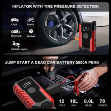 Load image into Gallery viewer, Portable 12V Car Jump Starter, Battery Charger, Air Pump (LED Display)
