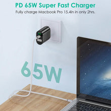 Load image into Gallery viewer, 65W Type C Fast Wall Charger PD QC3.0 Adapter