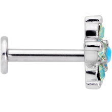 Load image into Gallery viewer, 16G 5/16 Blue Faux Opal Internally Threaded Flower Labret