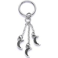 将图片加载到图库查看器,16G 3/8 Triple Crescent Moon Dangle Hinged Segment Ring
