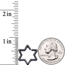 Load image into Gallery viewer, 16G 5/16 Black Hexagram Star of David Closure Ring