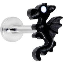 Load image into Gallery viewer, 16G 5/16 Black Fantastic Dragon Internally Threaded Labret