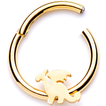 将图片加载到图库查看器,16G 3/8 Gold Tone Fantasy Dragon Hinged Segment Ring