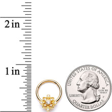 将图片加载到图库查看器,16G 3/8 Clear CZ Gold Tone Royal Square Hinged Segment Ring
