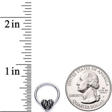 将图片加载到图库查看器,16G 3/8 Textured Geometric Heart Hinged Segment Ring
