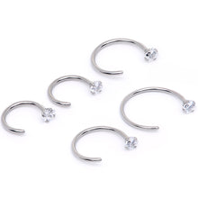 Load image into Gallery viewer, 20G Clear Gem Rhombus Multiple Size Nose Hoop Set of 5