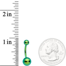 将图片加载到图库查看器,Green Anodized Mean Greenie Belly Ring