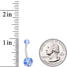 将图片加载到图库查看器,Clearly Coiled Blue Glitter Explosion Twisted Belly Ring