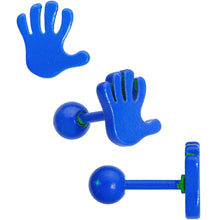 Load image into Gallery viewer, 16G 1/4 Blue White Glow Star Hand Cartilage Earring Set of 3