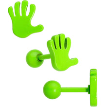 将图片加载到图库查看器,16G 1/4 Green White Glow Star Hand Cartilage Earring Set of 3