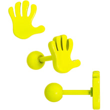 Load image into Gallery viewer, 16G 1/4 Yellow White Glow Star Hand Cartilage Earring Set of 3