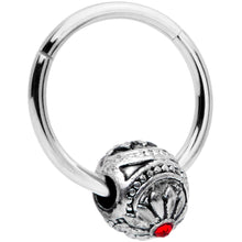 将图片加载到图库查看器,16G 3/8 Red Gem Sumptuous Abstract Bead Hinged Segment Ring