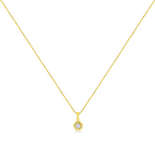 Load image into Gallery viewer, 14K Yellow Gold Plated .925 Sterling Silver 1/2 Cttw Brilliant Round Cut Diamond Solitaire Milgrain 18" Pendant Necklace (K-L Color, I2-I3 Clarity)