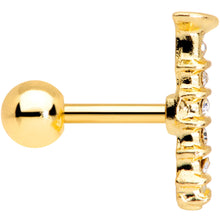 Load image into Gallery viewer, 16G 1/4 Clear Gem Gold Tone Screw Cartilage Tragus Earring