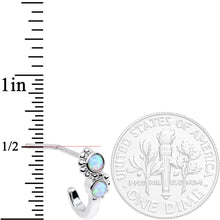 将图片加载到图库查看器,20G White Faux Opal Swirl Faux Hoop L Shaped Nose Ring