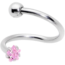 Load image into Gallery viewer, 16G 3/8 Color CZ Gem Star Spiral Twister Eyebrow Ring Set