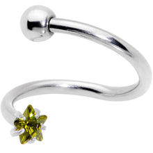 Load image into Gallery viewer, 16G 3/8 Color CZ Gem Star Spiral Twister Eyebrow Ring Set