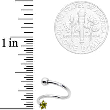 Load image into Gallery viewer, 16G 3/8 Color CZ Gem Star Spiral Twister Eyebrow Ring Set