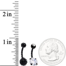 将图片加载到图库查看器,Clear Gem Black Thoroughly Twisted Belly Ring Set of 4