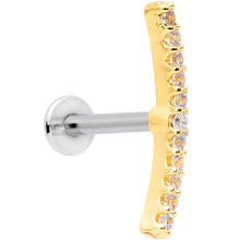 Load image into Gallery viewer, 16G Clear CZ Gem Gold Tone Captivating Cartilage Tragus Earring