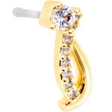 Load image into Gallery viewer, 20G 1/4 Clear CZ Gold Tone Twining Strands Nose Bone