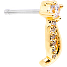 Load image into Gallery viewer, 20G 1/4 Clear CZ Gold Tone Twining Strands Nose Bone