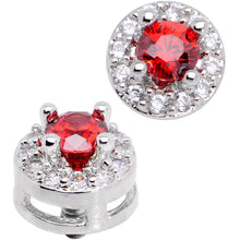 Load image into Gallery viewer, 14G Clear Red CZ Two Tier Externally Threaded Dermal Anchor Top