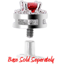 Load image into Gallery viewer, 14G Clear Red CZ Two Tier Externally Threaded Dermal Anchor Top