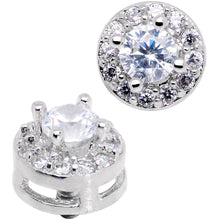 Load image into Gallery viewer, 14G Clear CZ Gem Two Tier Externally Threaded Dermal Anchor Top