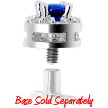 Load image into Gallery viewer, 14G Clear Blue CZ Two Tier Externally Threaded Dermal Anchor Top