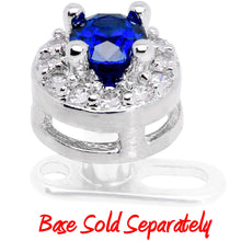Load image into Gallery viewer, 14G Clear Blue CZ Two Tier Externally Threaded Dermal Anchor Top