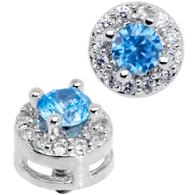 将图片加载到图库查看器,14G Light Blue CZ Two Tier Externally Threaded Dermal Anchor Top