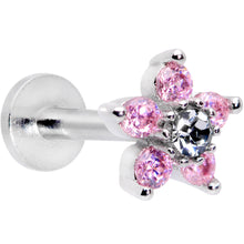 将图片加载到图库查看器,16G 5/16 Clear Pink CZ Gem Star Internally Threaded Labret Tragus