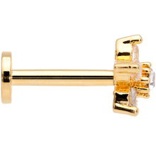 Load image into Gallery viewer, 16G 5/16 Clear CZ Star Gold Tone Internally Threaded Labret