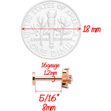 Load image into Gallery viewer, 16G 5/16 Clear CZ Star Rose Gold Tone Internally Threaded Labret