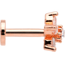 Load image into Gallery viewer, 16G 1/4 Clear CZ Star Rose Gold Tone Internally Threaded Labret