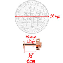 Load image into Gallery viewer, 16G 1/4 Clear CZ Star Rose Gold Tone Internally Threaded Labret