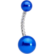 将图片加载到图库查看器,Blue Pearlescent Totally Twisted Belly Ring