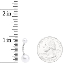 Load image into Gallery viewer, White Pearlescent Totally Twisted Belly Ring