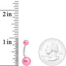 Load image into Gallery viewer, Pink Pearlescent Totally Twisted Belly Ring