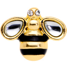 Load image into Gallery viewer, 16G 1/4 Clear Gem Gold Tone Bling Bumblebee Cartilage Tragus