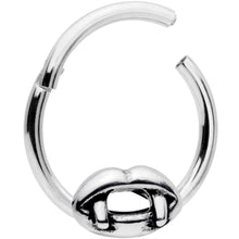 Load image into Gallery viewer, 16G 3/8 Halloween Vampires Kiss Fangs Hinged Segment Ring