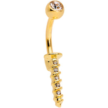 Load image into Gallery viewer, Clear Gem Gold Tone Screw Belly Ring