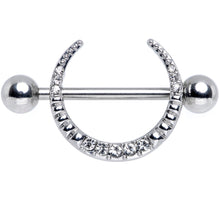 将图片加载到图库查看器,14G 9/16 Clear Gem Sliver Crescent Moon Nipple Shield Set